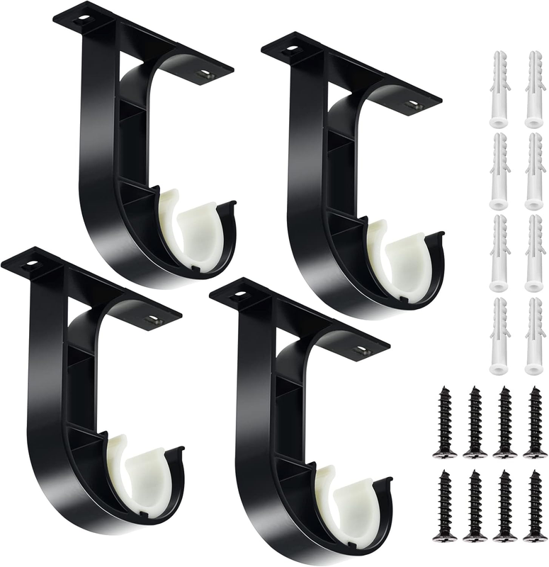 Ceiling Curtain Rod Bracket, 4 Pack Heavy Duty Curtain Rod Holders, Aluminum All