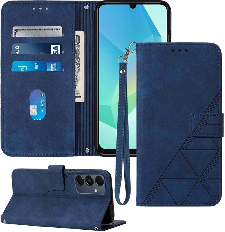 for Samsung A16 5G Case Wallet,Card Holder Slots Wrist Strap TPU Interior Protec