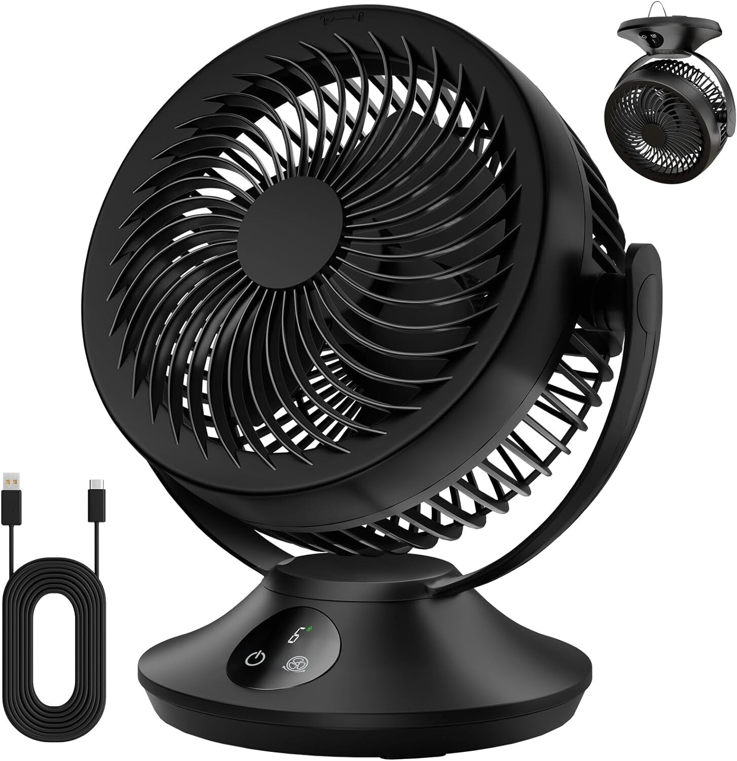 扇風機・サーキュレーター Model No.EL107 12inch l Desk Fan 12000mAh Rechargeable Desk Fan, Portable Table Air