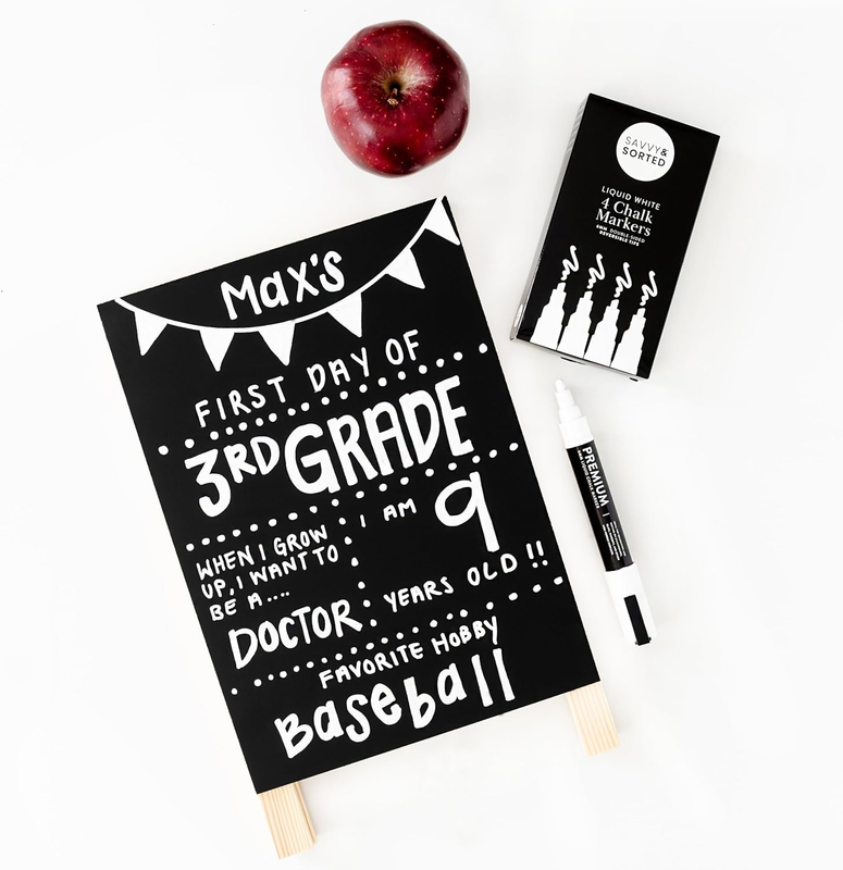 White Liquid Chalk Markers Erasable - 4PK 6Mm Fine Tip Chalk Markers Chalk Pens