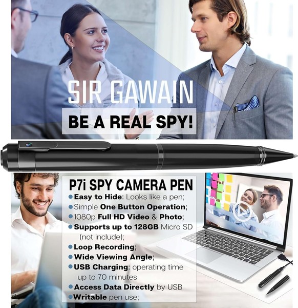 Friendly Pen Sir Gawain Surveillance Pen Nanny Cam Spy Pen Wireless Hidden Cam - Image 3