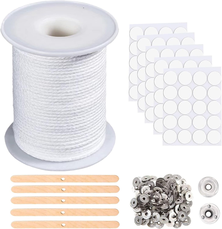 Candle Wicks, 200FT/ 61M Natural Cotton Candle Wicks for Candle Making DIY Candl