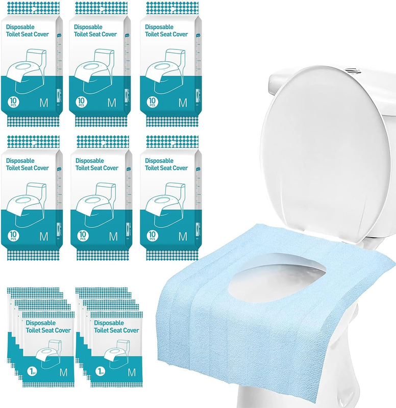 Toilet Seat Cover Disposable 60 Pack, Anti-Slip Waterproof Toilet Seat Liner for