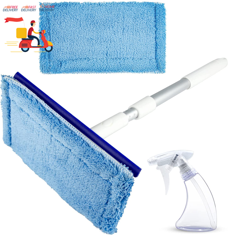 Windshield Cleaning Tool, Car Window Cleaning with Extra Spray Bottle, Household