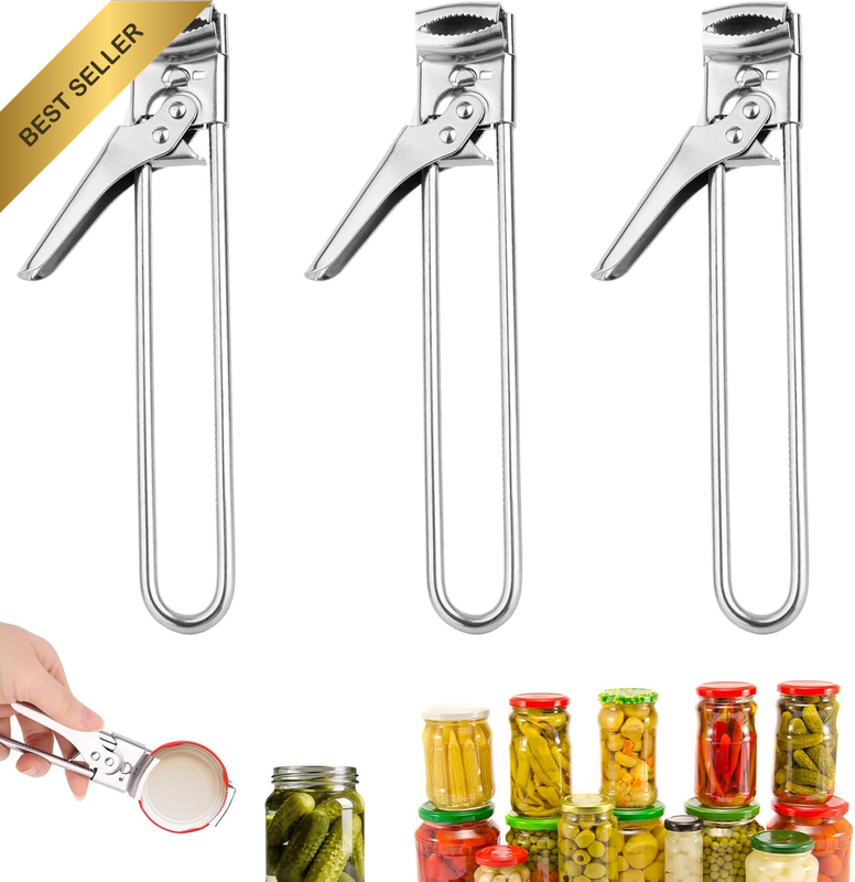 3Pcs Adjustable Stainless Steel Jar Openers, Multifunctional Metal Manual Glass