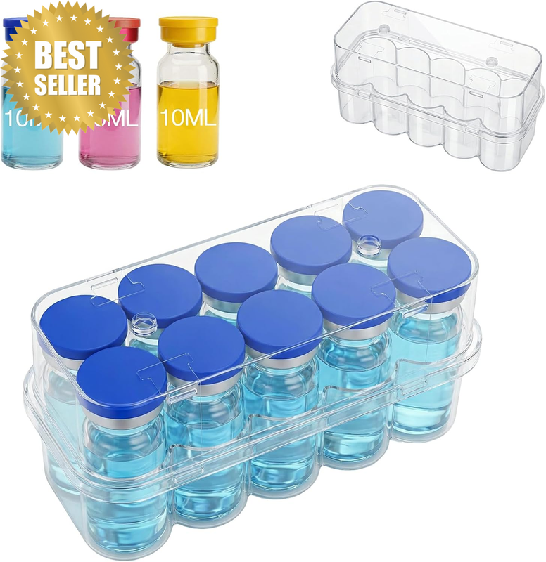 10-Slot 10ML Peptide Vial Storage Case for Fridge