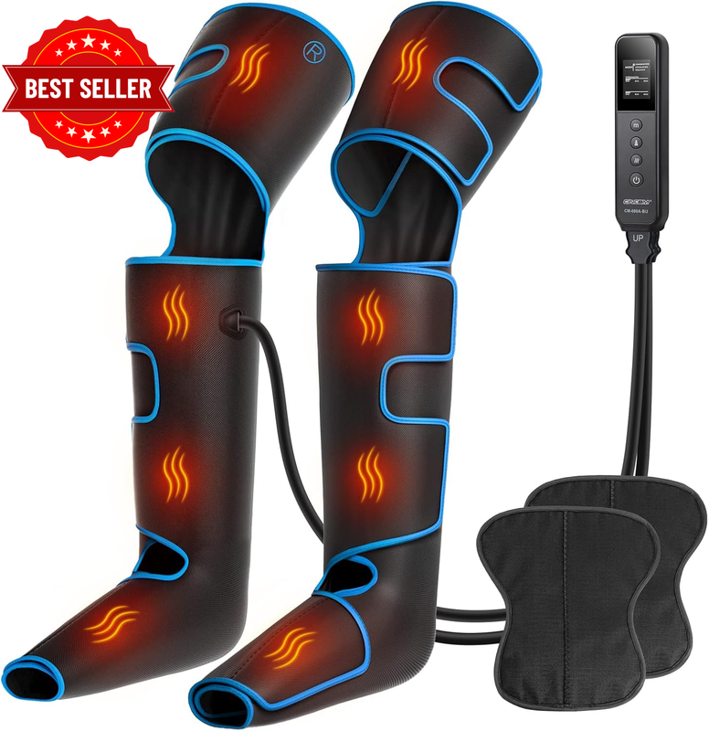 Leg Massager with Heat, Air Compression Leg Massager for Circulation, Full Leg M