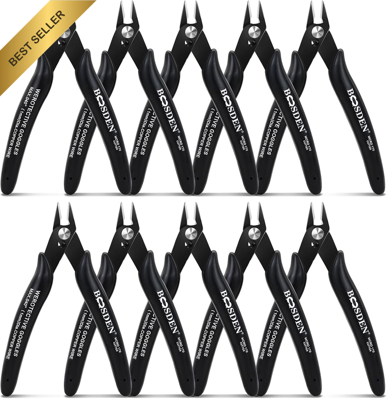 170 Wire Cutters, 10 Pack, Flush Cut Pliers 5 Inch,  Micro Wire Cutters Diagonal