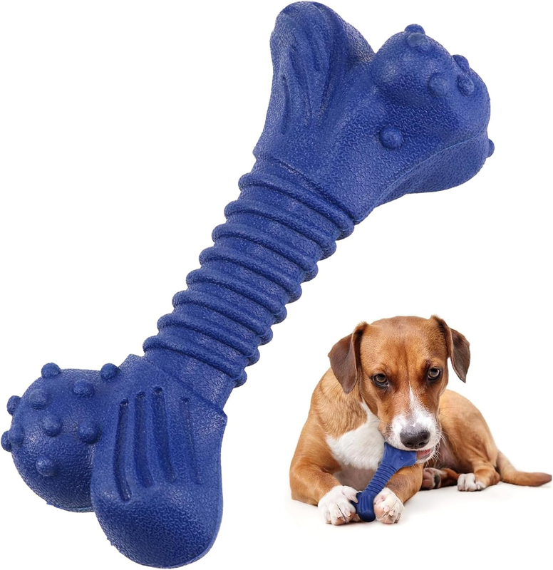 Dog Chew Toy Aggressive Chewers Rubber Beef Flavored Bone Medium Large Breed