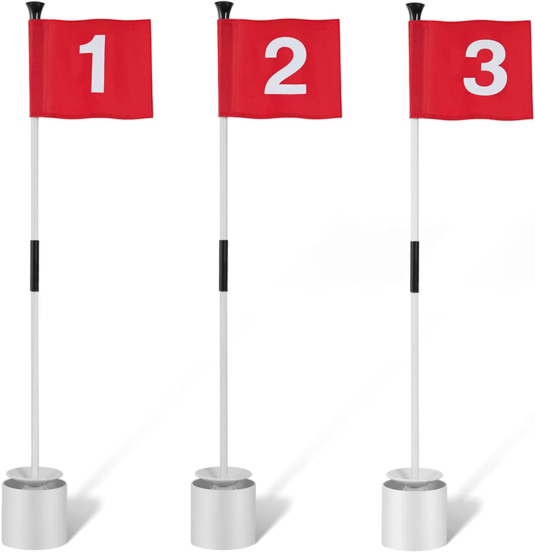 Flag Sticks Flags And Cups Set Putting Green Flag For Yard Hole Cup Portabl