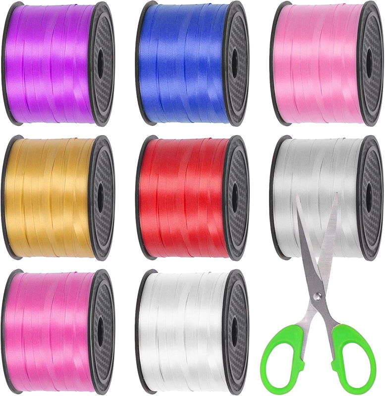 9Pcs 800 Yards Curling Ribbon Set, 8 Colors 1/5