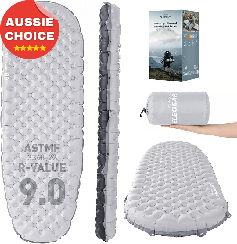 Thick 4 Inch Sleeping Pad Camping Insulated 9 R-Value Single Lightweight
