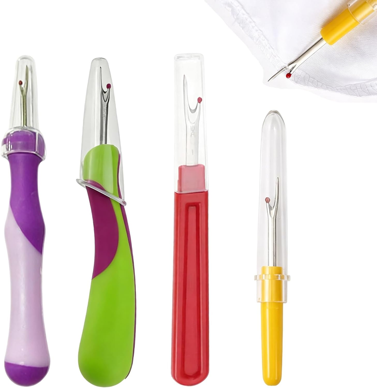 4 Stück Nahttrenner Set Auftrenner Handnaht Auftrenner Für Nähte + Fadentrenner & Fadenentferner – Manueller Nahtauftrenner Für Nähzubehör Stickerei Saum Öffnen Handarbeit (2 Große + 2 Mini)