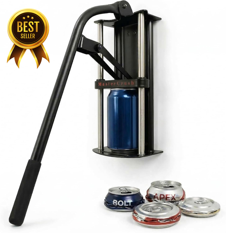 Heavy Duty Wall Mounted Can Crusher | Recycling 12/16/24/32Oz