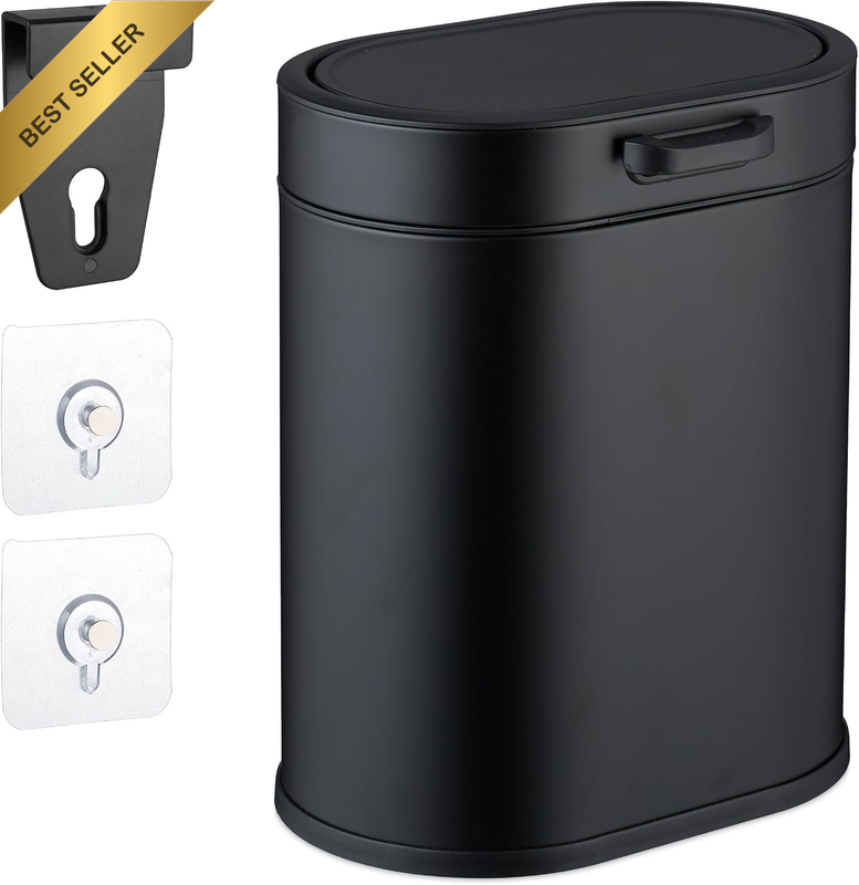 Wall-Mounted Bin, 5 Litres, Hanging or Gluing, Inner Bin, Kitchen Waste Bin, Bat