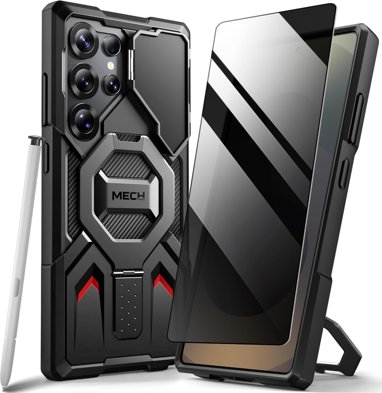 Magnetic for Samsung Galaxy S25 Ultra Case with Privacy Screen Protector, [Compa