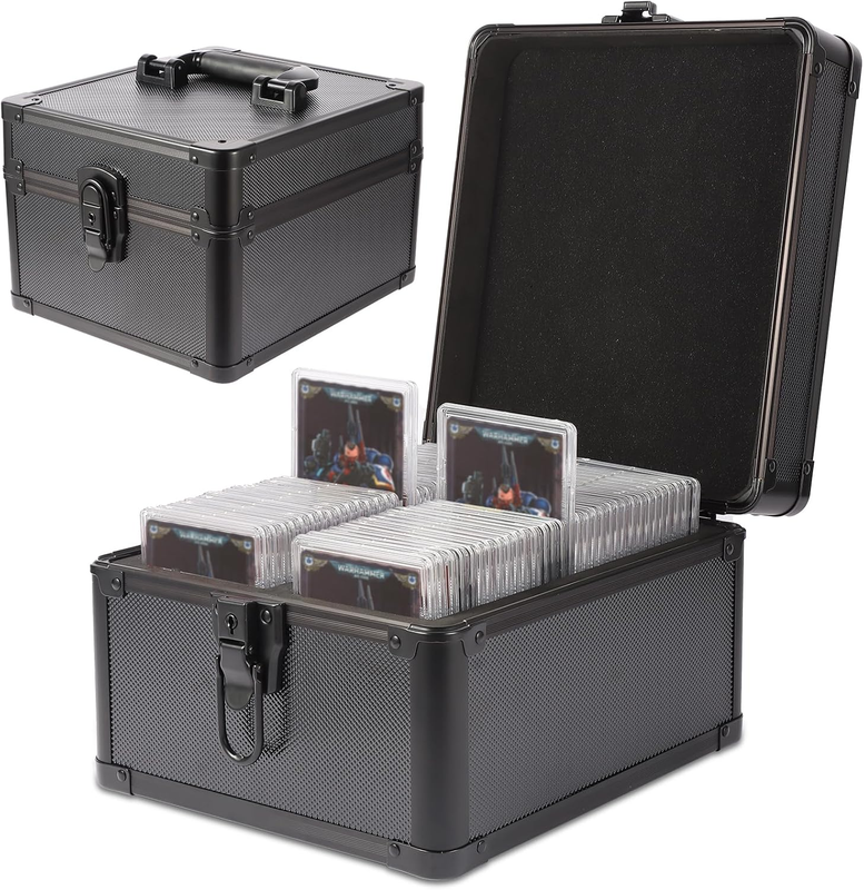 Graded Card Case, Aluminum Alloy Trading Card Storage Box with