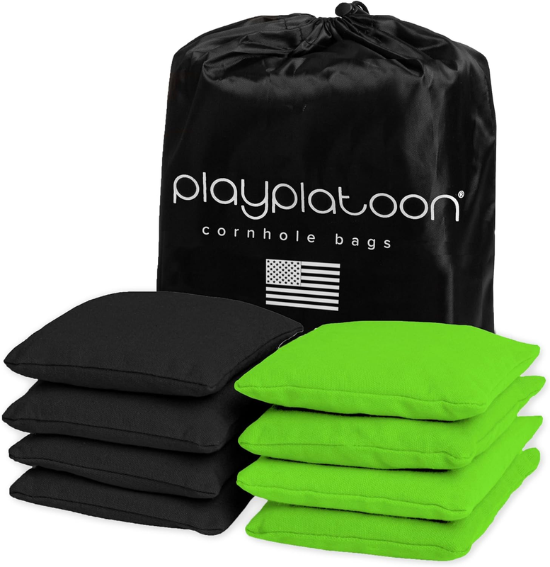 Premium Weather Resistant Duckcloth Cornhole Bags - Set of 8 Bean Bags for Corn 