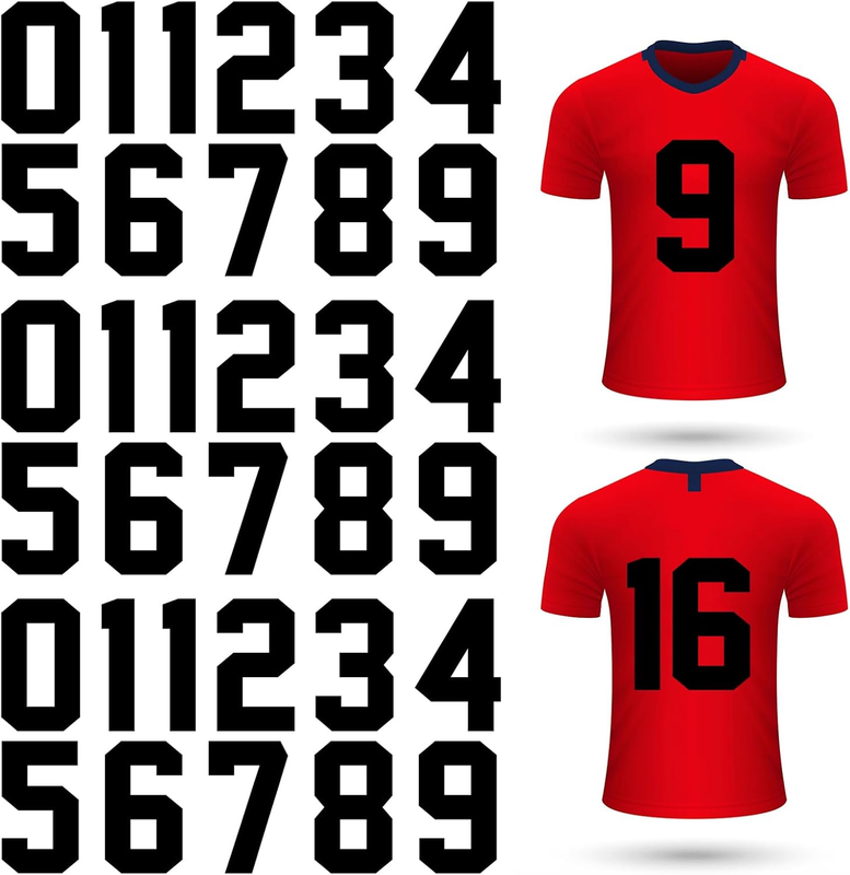 33 Pcs 8 Inch Iron on Numbers Jersey Heat Transfer Numbers Big 0 to 9 Heat Press