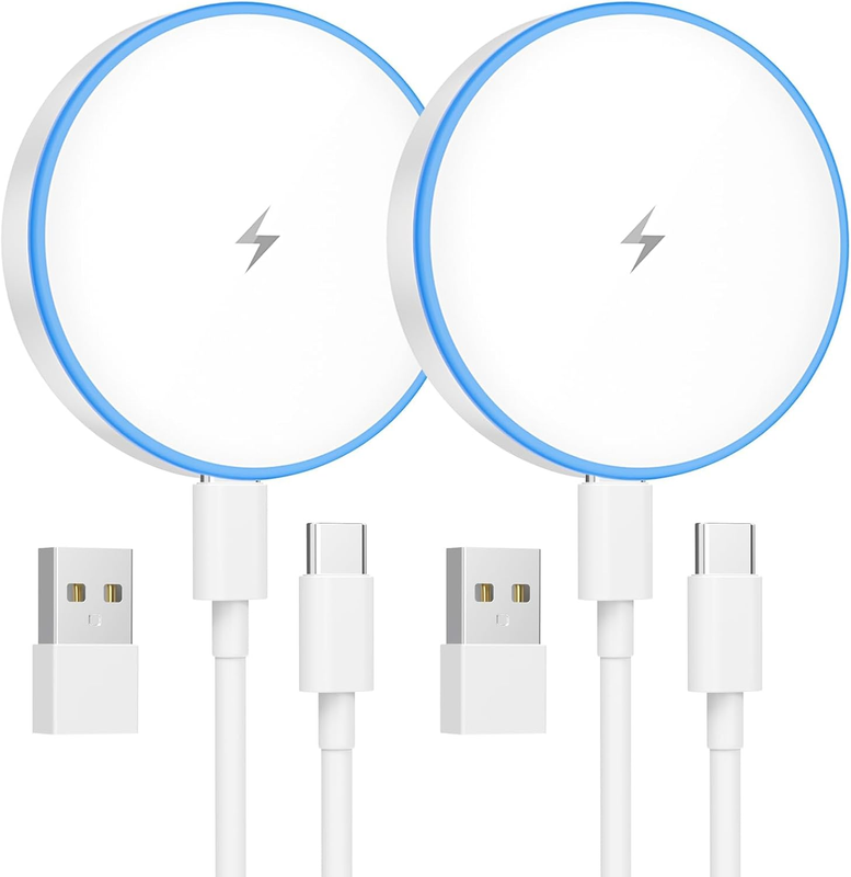 Mag-Safe Charger 2 Pack 15W Magnetic Wireless Charger Fast Charging Pad Compatib