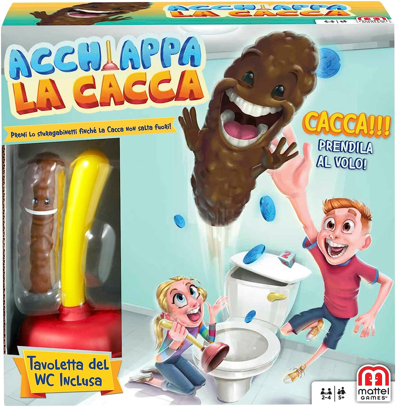 Mattel Games Flushin' Frenzy Kids Game, Family Game with Toilet & Plunger, Grab
