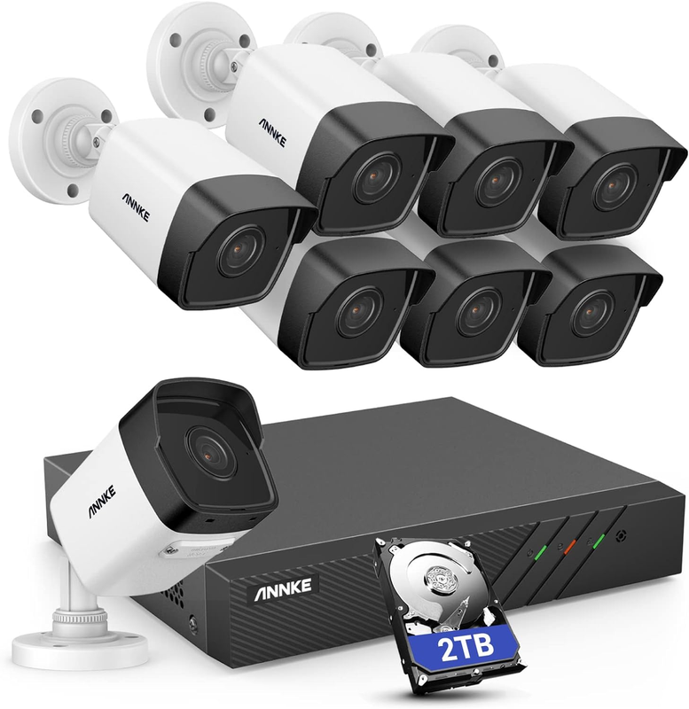 H.265+ 8ch Nvr With 2tb Hdd, 24/7 Audio Record