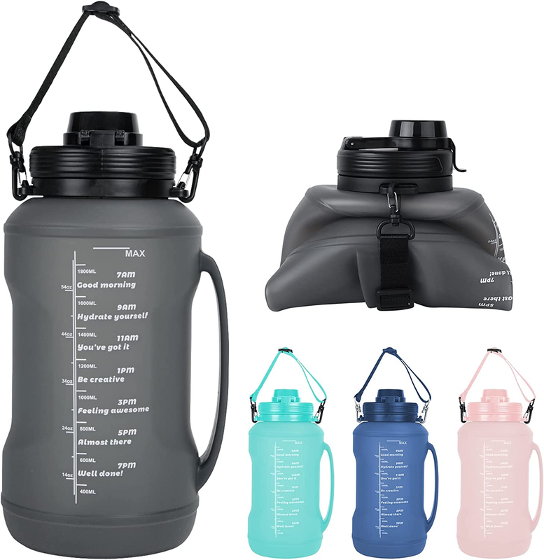 S, 2l/64oz Travel Water Bottle Bottle With Straw, Half G