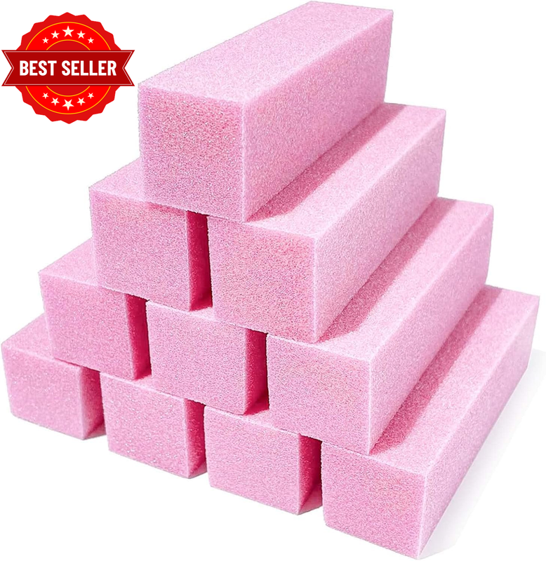 Professional 10 Pcs Nail Buffer Blocks - 120 Grit Nail Sanding Blocks for Natura