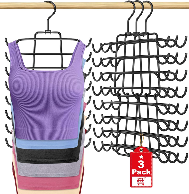 Tank Top Hangers Space 3Pcs Saving Hanger Organizer Bra Hangers Closet Organizer