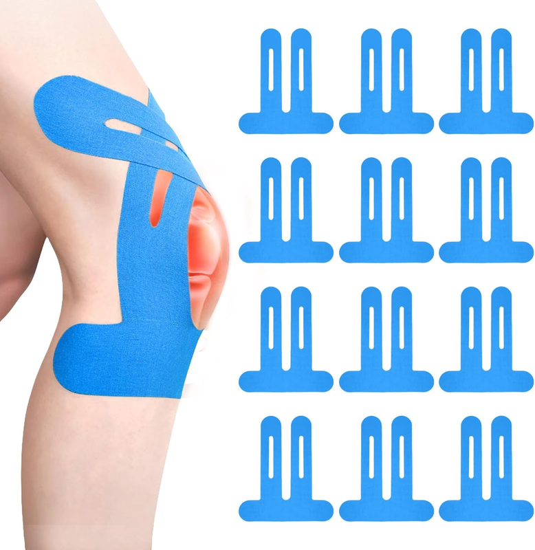 Kinesiologie Tape Sport Knie 12er Set wasserdicht elastisch für Schmerzen und Stabilität