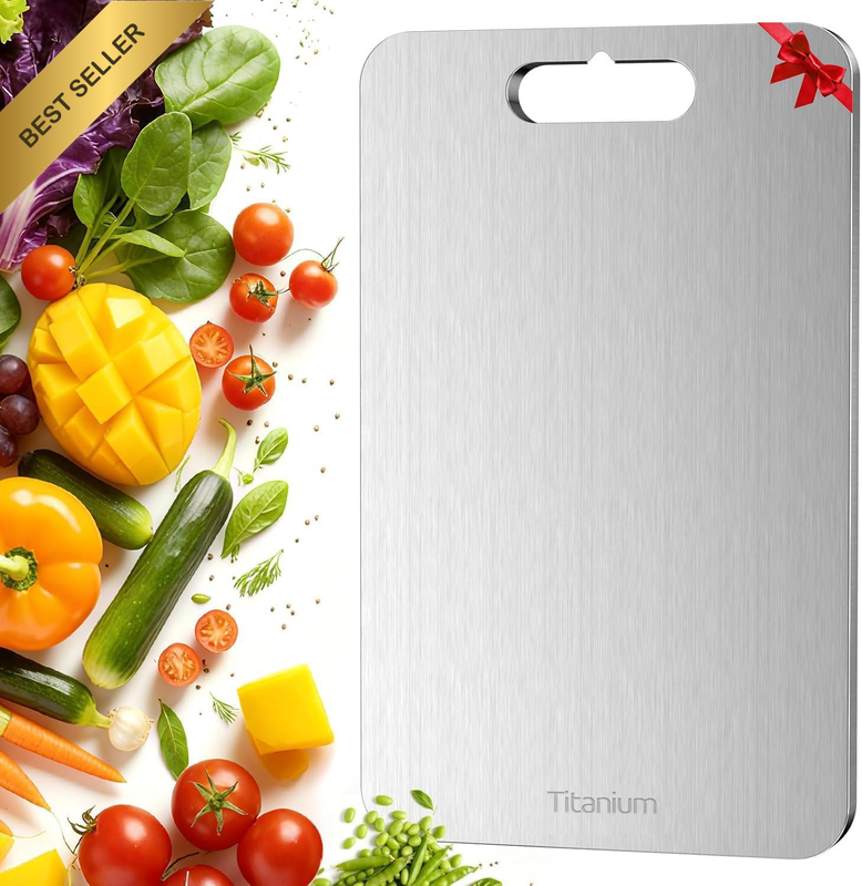 Titanium Cutting Board - 100% Pure Titanium Cutting Boards for Kitche, Easy to C