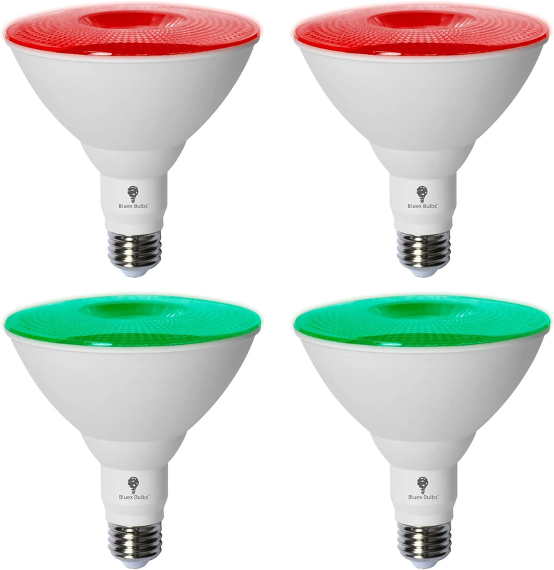 2 Pack Bluex LED Par38 Flood Red Light Bulb - 18W (120Watt Equivalent) - Dimmabl
