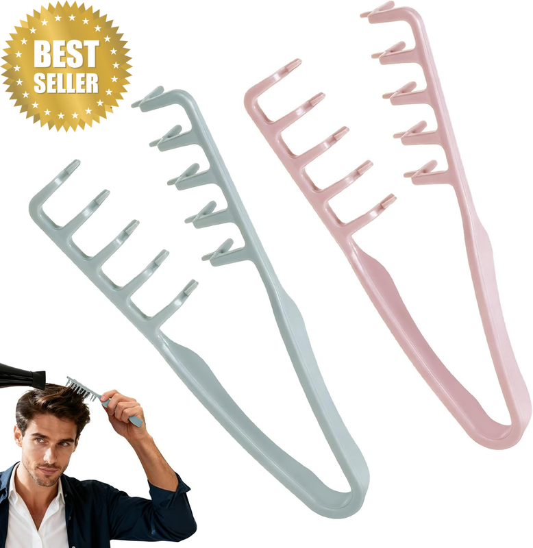 2PCS Texture Comb, Volumizing Fluffy Texture Styling Comb for Men and Women, Wid