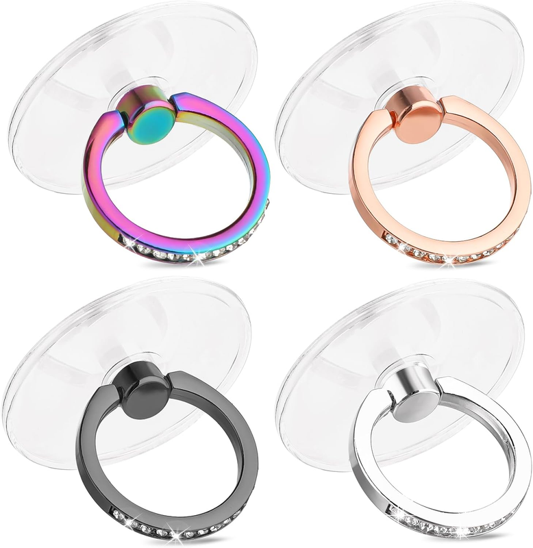Phone Ring Holder Finger Grip Bling Rhinestone 360 Rotation Stand Kickstand Case