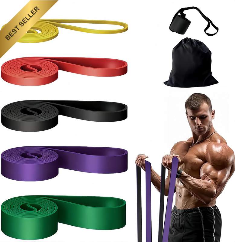 Resistance Bands Set, Premium Exercise Bands for Men & Women - Long Bands with S