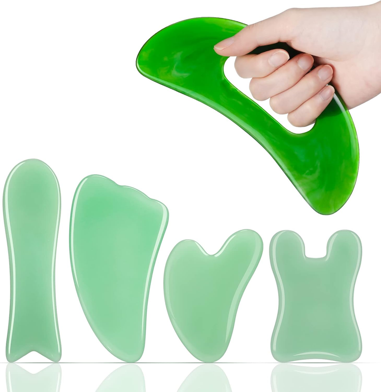 5 Pcs Gua Sha Massage Facial Tool Set and 1 Pcs Body Gua Sha Massage Tool with H