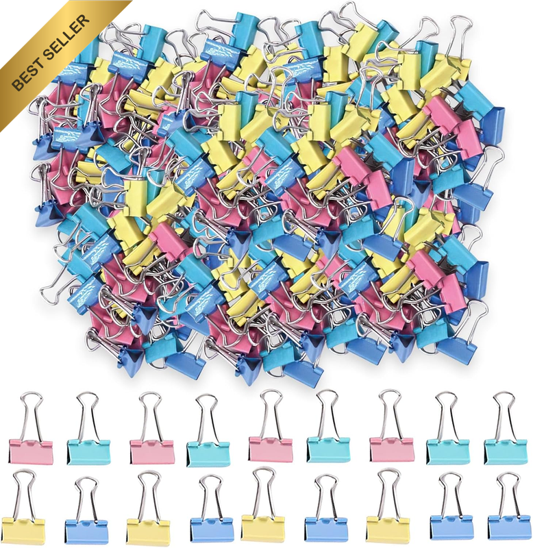 60Pcs Bull Dog Clips, 15Mm Colored Metal Binder Clips, Small Bulldog Clips, Colo