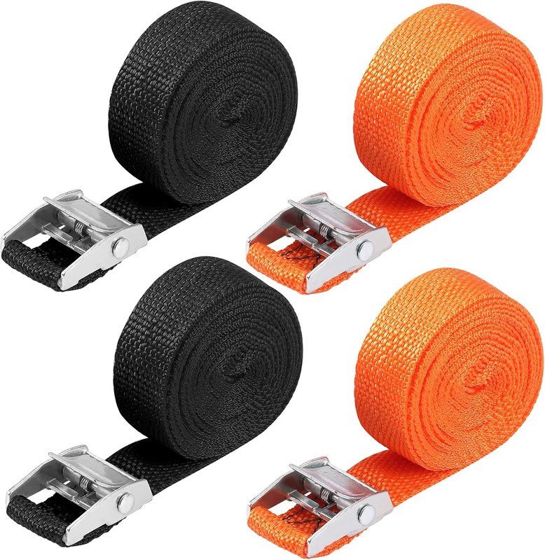 4 Packs Lashing Straps 12 Ft x 1 Inch, Cam Buckle Tie Down Straps Heavy Duty, Ca