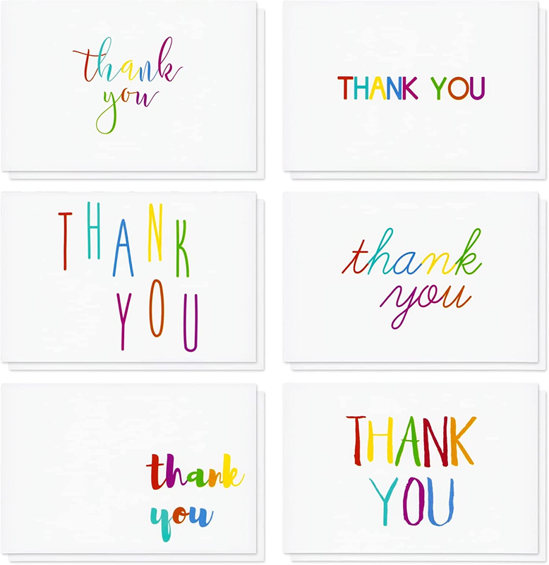 Thank You Cards with Envelopes - Bulk Blank Thank You Notes & ...