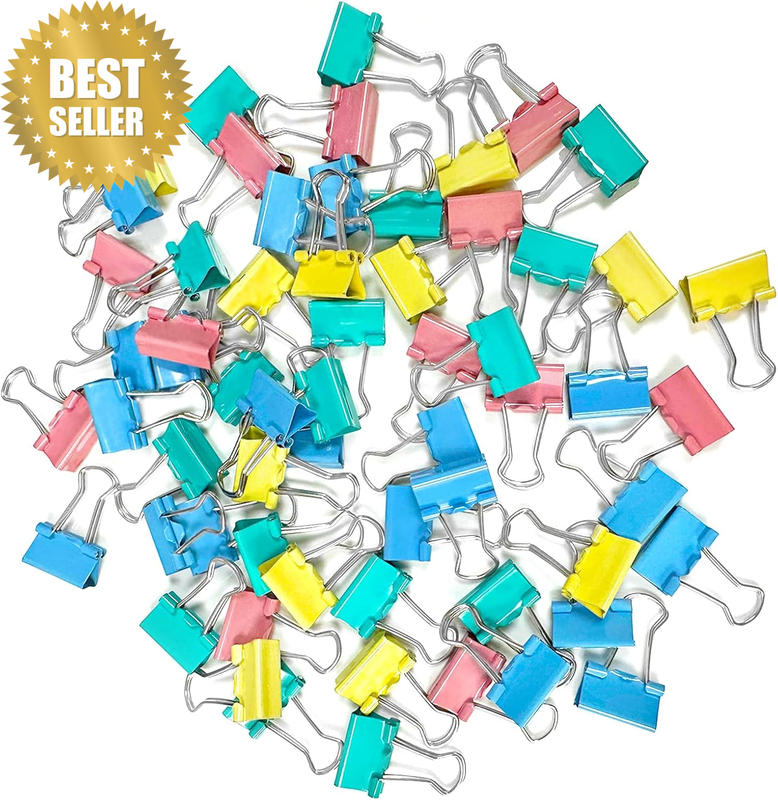Colorful Metal Clips, 60 PCS Mini Paper Clamps for Office, Home, School, Classro