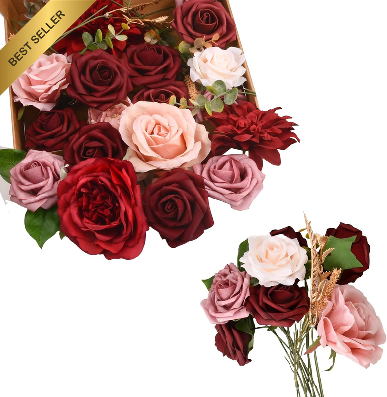 Artificial Flowers Combo Box Set, Silk Flowers Artificial Flowers, Faux Flower w
