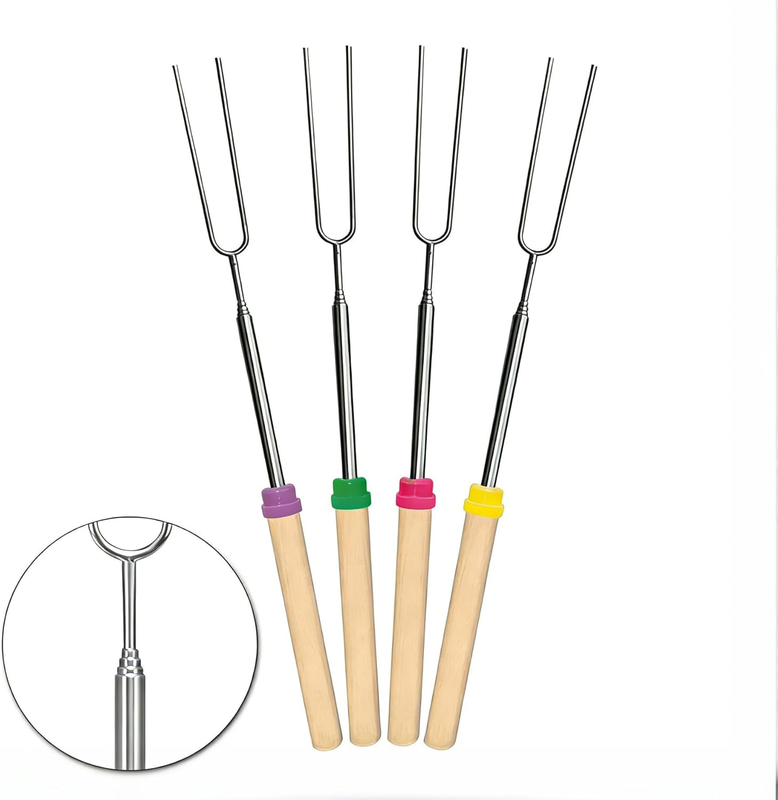 Extension-Style Skewer Set - Can Be Extended to 32 Inches, Suitable for Camping