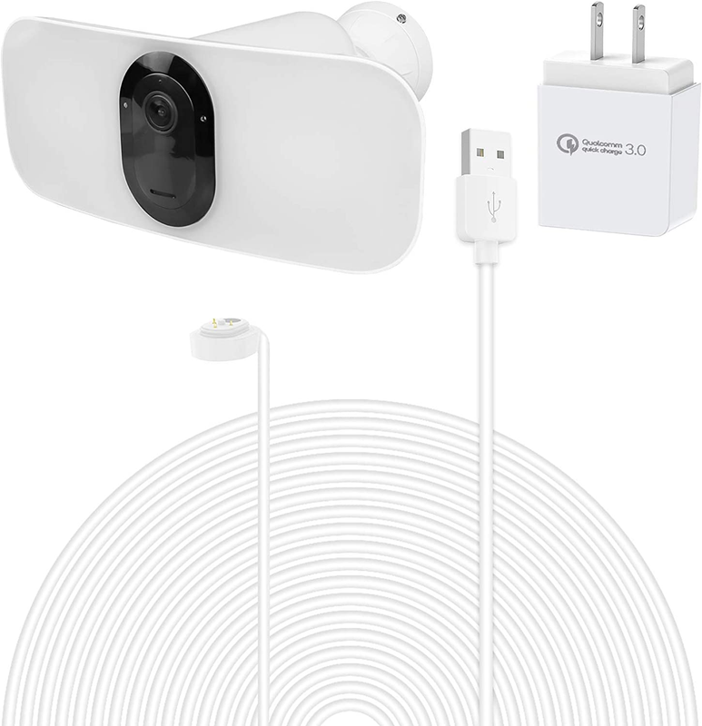30ft Charger for Arlo Pro 3 Floodlight, Indoor Outdoor Charging Cable and Power