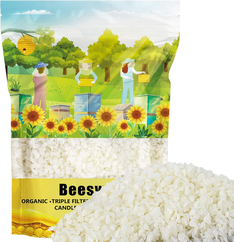 430g White Organic Natural Beeswax Pellets - Beeswax Pastilles Pure Bulk Bees W