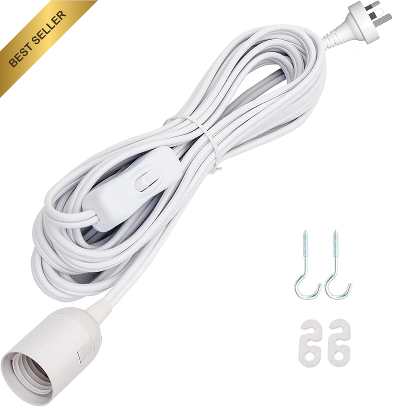 E27 Cable Cord with On/Off Switch, E27 Lamp Base Holder Socket AC AU Power Plug,