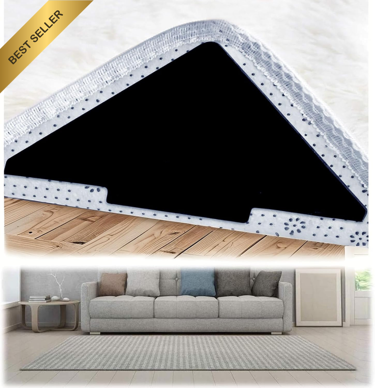 16PCS Reusable Washable Rug Gripper Tape - Double-Sided Non-Slip Rug Underlay, A