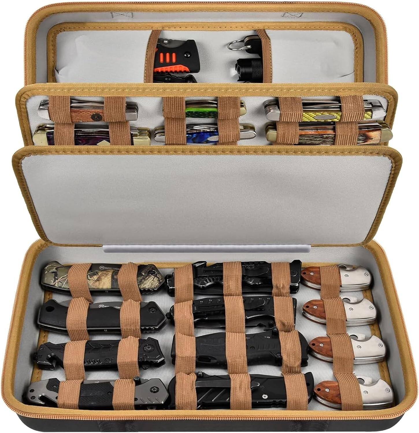 Knife Display Case for 56+ Pocket Knife, Folding Knives Storage Holder, Knife...