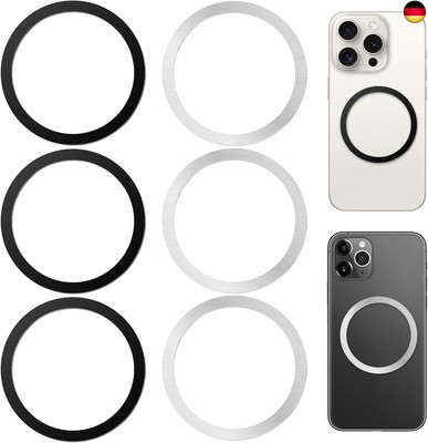 Suofuolef 6 Stück Metallringe mit Aufkleber für Magnetisches Ladegerät, Me