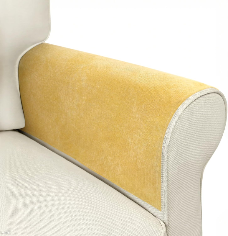 Couch Arm Covers, Sofa Arm Covers, Waterproof, Yellow, Set of 2