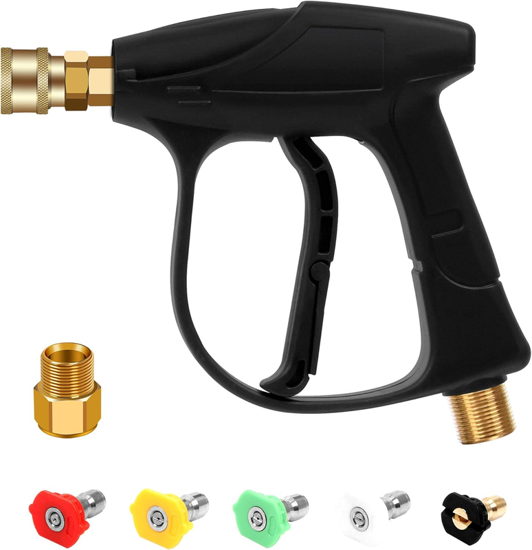 High Pressure Washer Gun 4350PSI for M22 Coupler 5 Nozzles